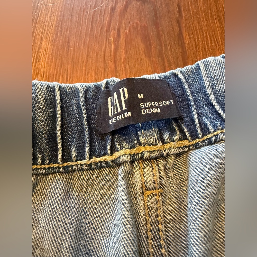 Gap drawstring wide leg denim, size medium - Picture 3 of 7